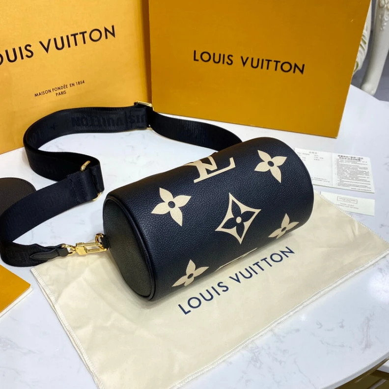 Replica bags The House’ Louis Vuitton Papillon BB Black Beige