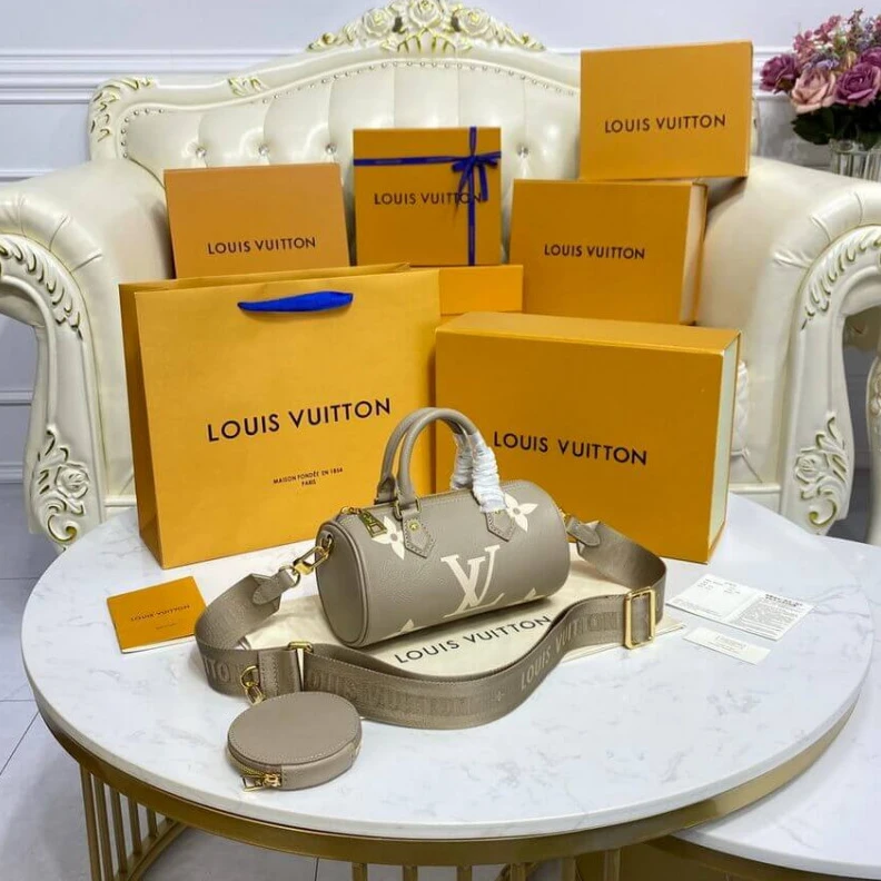 Top lv Inside fl Louis Vuitton Papillon BB Tourterelle Creme