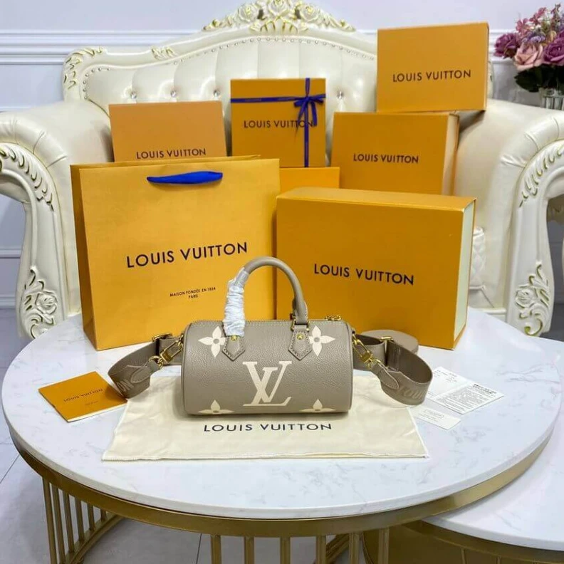 Top lv Inside fl Louis Vuitton Papillon BB Tourterelle Creme