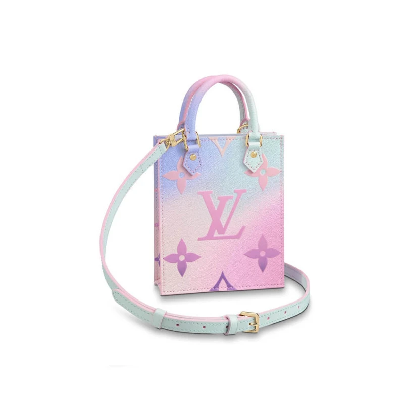 Strap dro Louis Vuitton Petit Sac Plat Sunrise Pastel