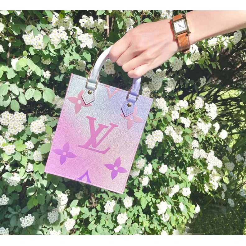 Lv belts replica Strap dro Louis Vuitton Petit Sac Plat Sunrise Pastel
