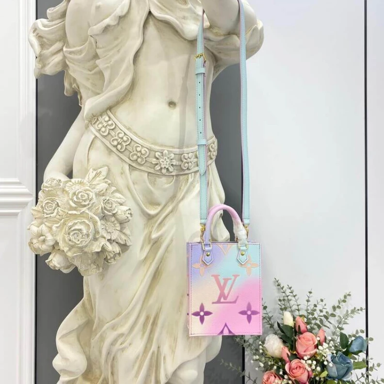 Lv belts replica Strap dro Louis Vuitton Petit Sac Plat Sunrise Pastel