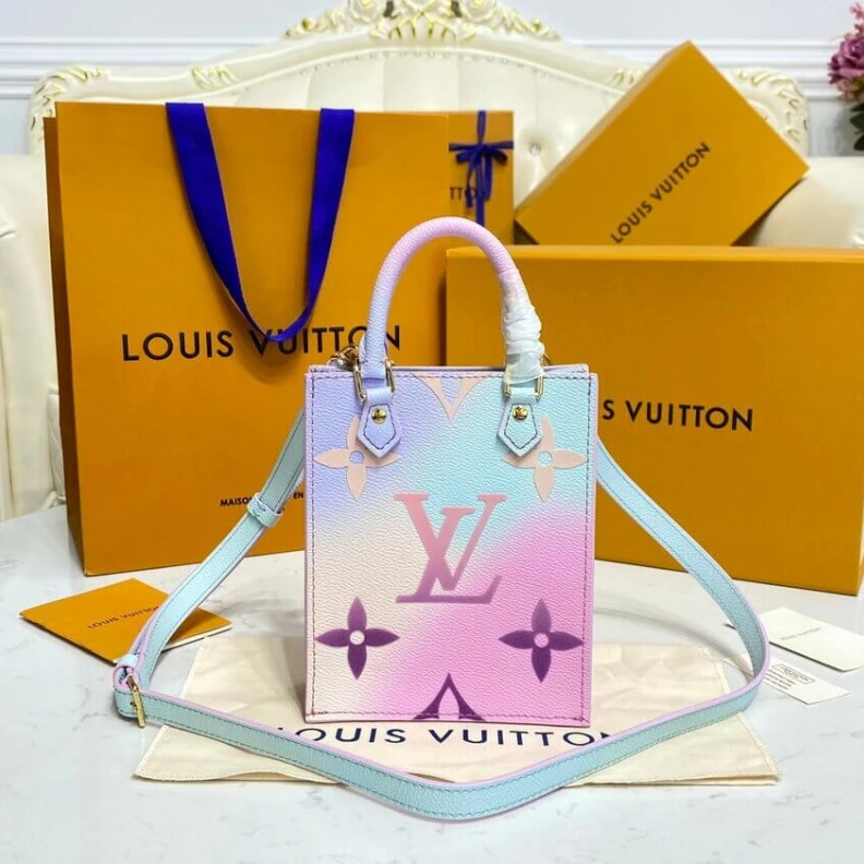 Lv belts replica Strap dro Louis Vuitton Petit Sac Plat Sunrise Pastel