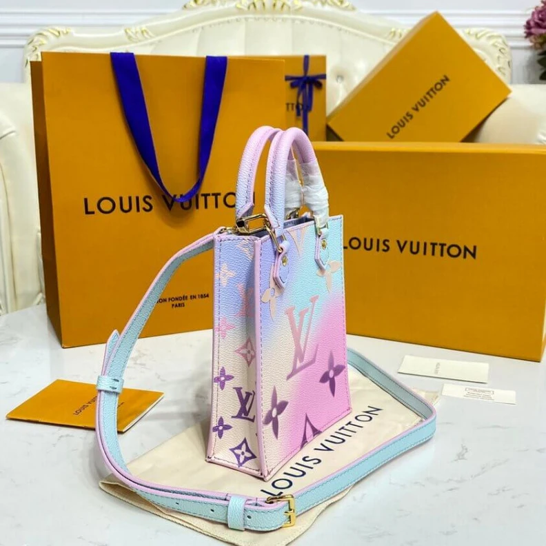 Lv belts replica Strap dro Louis Vuitton Petit Sac Plat Sunrise Pastel