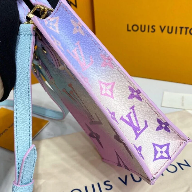 Lv belts replica Strap dro Louis Vuitton Petit Sac Plat Sunrise Pastel