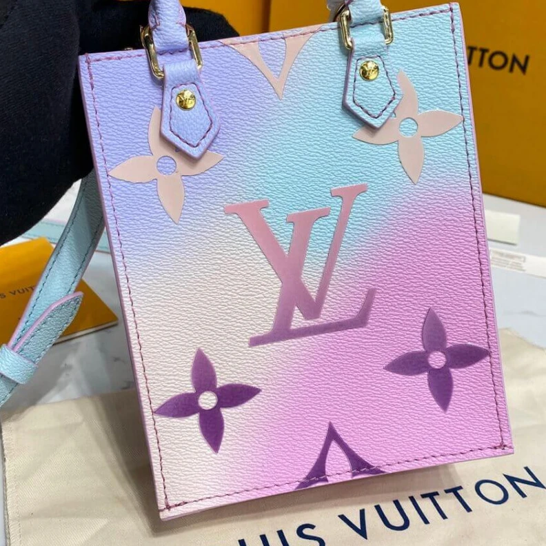 Lv belts replica Strap dro Louis Vuitton Petit Sac Plat Sunrise Pastel