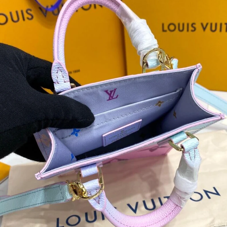 Lv belts replica Strap dro Louis Vuitton Petit Sac Plat Sunrise Pastel