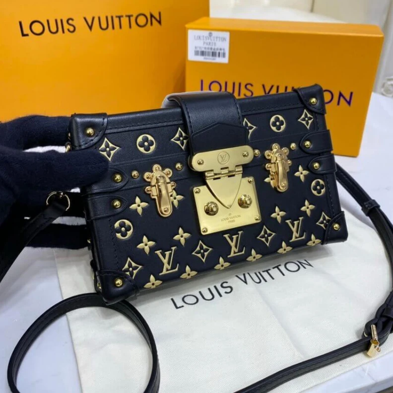 Mythick.ru Sheepskin Louis Vuitton Petite Malle Monogram Metal Bag