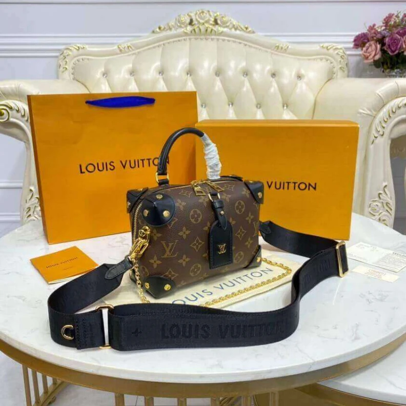 Top lv Textile l Louis Vuitton Petite Malle Souple Black