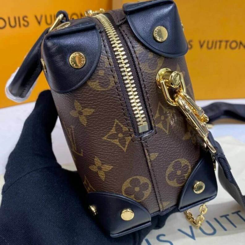 Top lv Textile l Louis Vuitton Petite Malle Souple Black