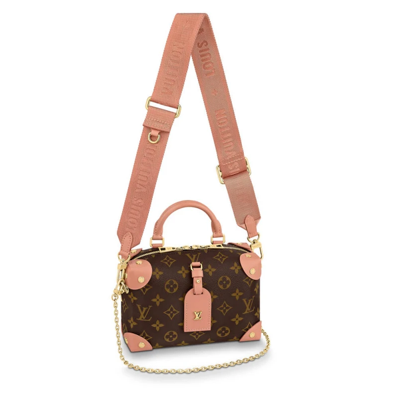 Inside zi Louis Vuitton Petite Malle Souple Peach