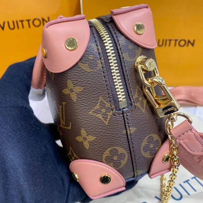 Top lv Inside zi Louis Vuitton Petite Malle Souple Peach