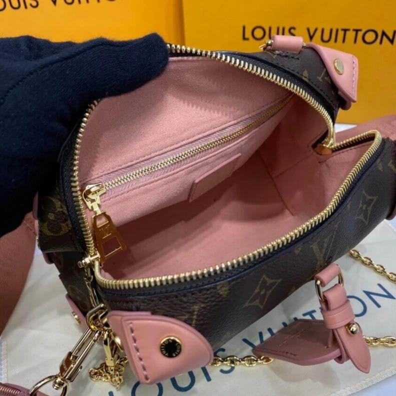 Top lv Inside zi Louis Vuitton Petite Malle Souple Peach