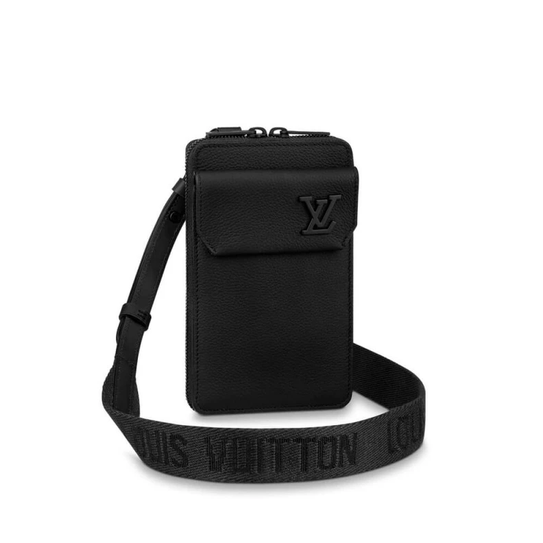 Black hard Louis Vuitton Phone Pouch