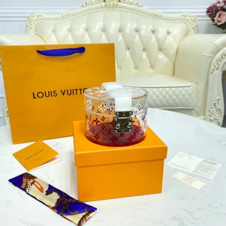 Monogram LV Plexiglass Scott Box Red