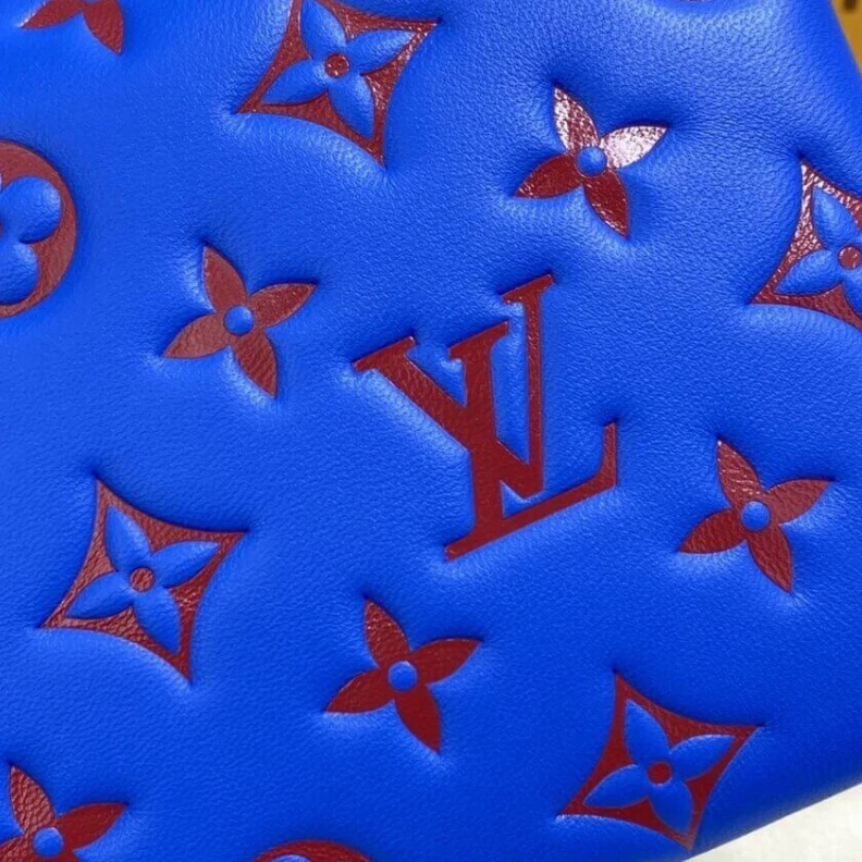Top lv Chain Dro Louis Vuitton Pochette Coussin Blue   Red