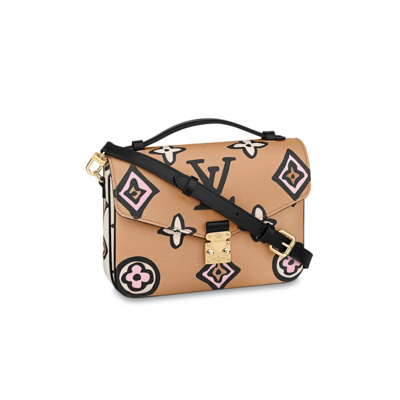 Textile l Louis Vuitton Pochette Metis Arizona Beige