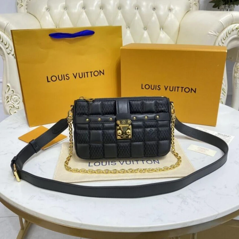 Replica bags lv Strap Dro Louis Vuitton Pochette Troca Black