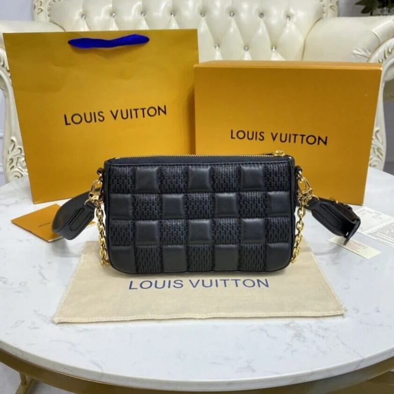 Replica bags lv Strap Dro Louis Vuitton Pochette Troca Black