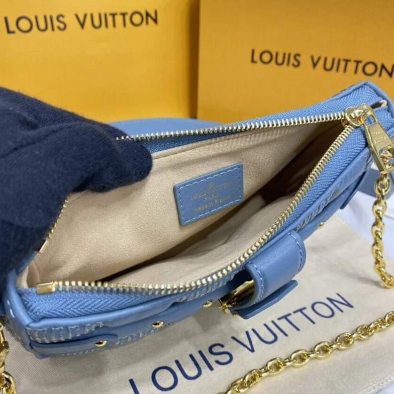 Replica bags lv Microfibe Louis Vuitton Pochette Troca Blue