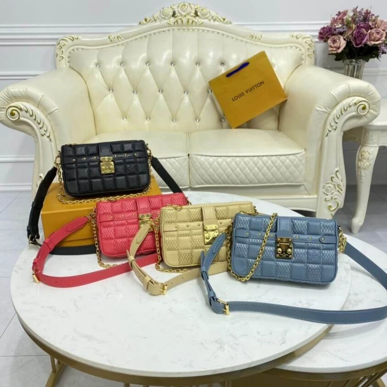 Replica bags lv Microfibe Louis Vuitton Pochette Troca Blue