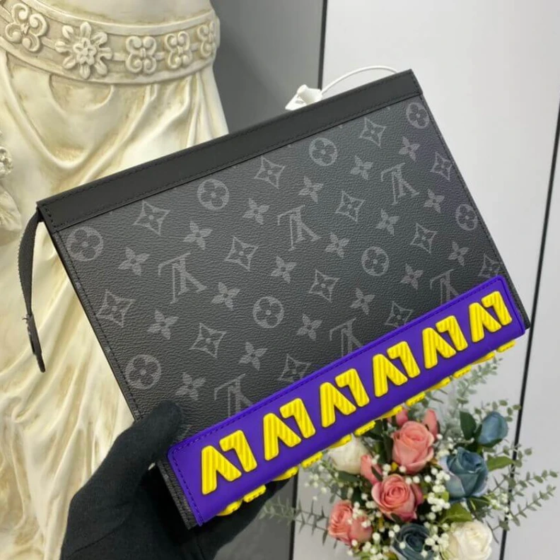 Louis vuitton locations 26 x 20 x Louis Vuitton Pochette Voyage MM Monogram Eclipse LV Rubber