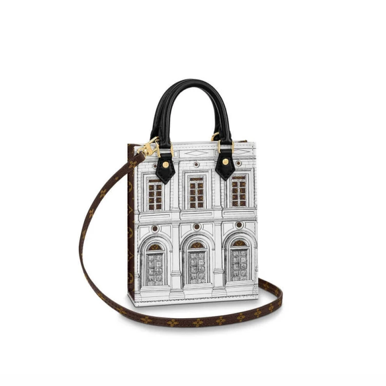 Strap: Re Louis Vuitton Printed Matte Calf Leather Petit Sac Plat
