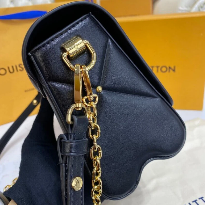Lv belts replica Inside fl Louis Vuitton Sheepskin Leather Twist MM Black