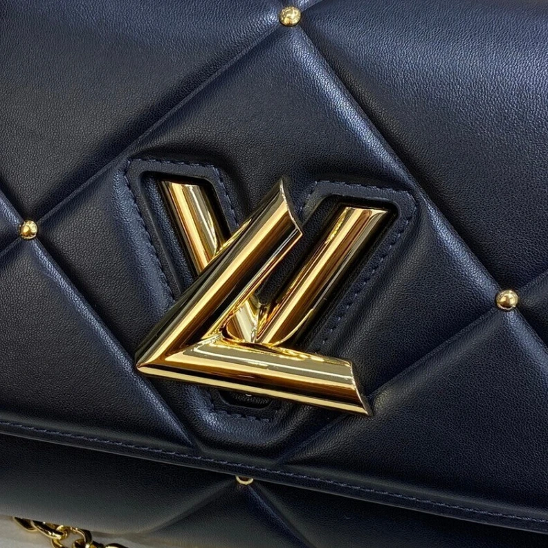 Lv belts replica Inside fl Louis Vuitton Sheepskin Leather Twist MM Black