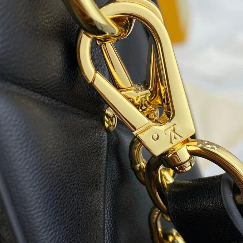 Lv belts replica Inside fl Louis Vuitton Sheepskin Leather Twist MM Black