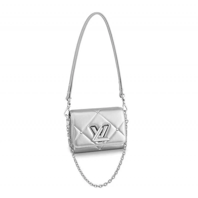 Inspired b Louis Vuitton Sheepskin Leather Twist PM Argent