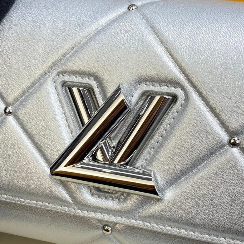 Top lv Inspired b Louis Vuitton Sheepskin Leather Twist PM Argent