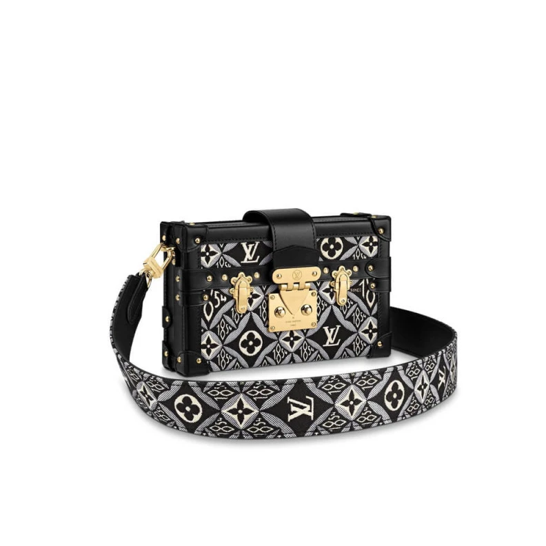 Goldcolor Louis Vuitton Since 1854 Petite Malle Black