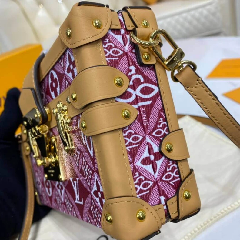 Top lv Sheepskin Louis Vuitton Since 1854 Petite Malle Red