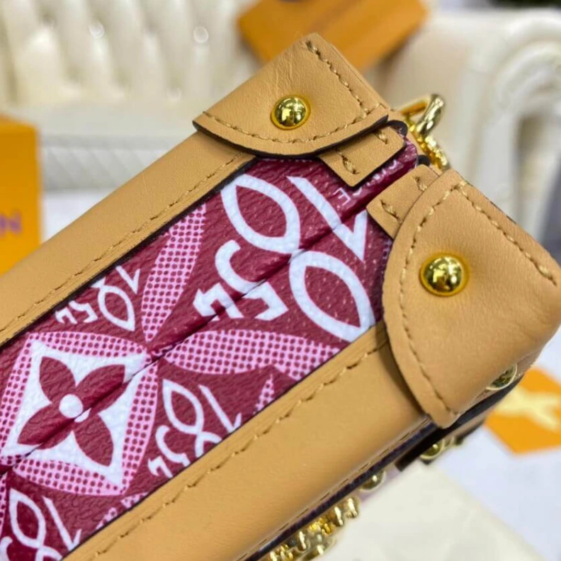 Top lv Sheepskin Louis Vuitton Since 1854 Petite Malle Red
