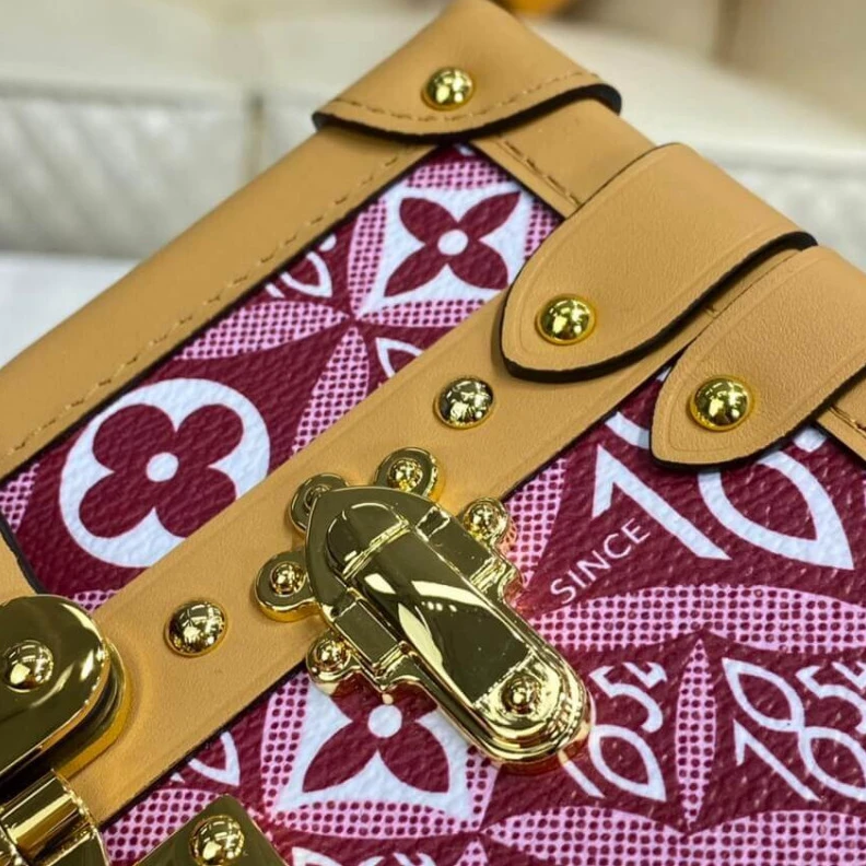 Top lv Sheepskin Louis Vuitton Since 1854 Petite Malle Red