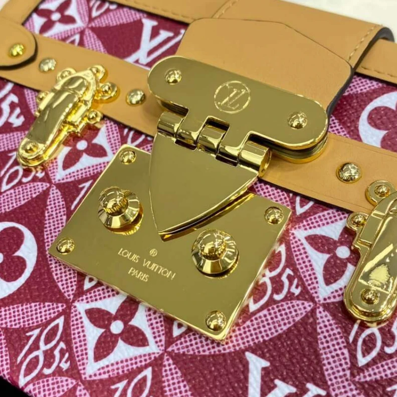 Top lv Sheepskin Louis Vuitton Since 1854 Petite Malle Red