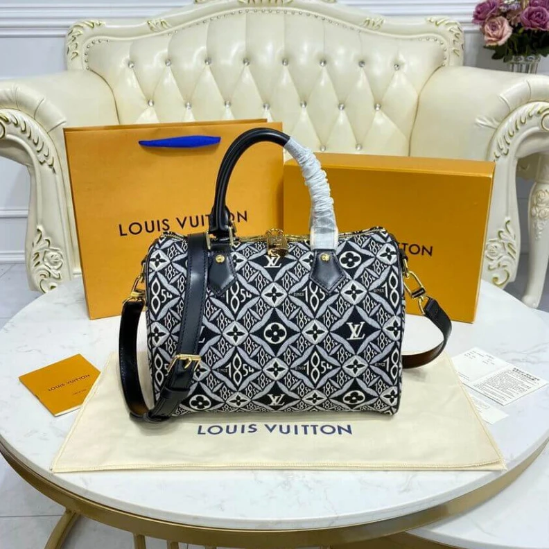 Mythick Strap dro Louis Vuitton Since 1854 Speedy Bandouliere 25 Black