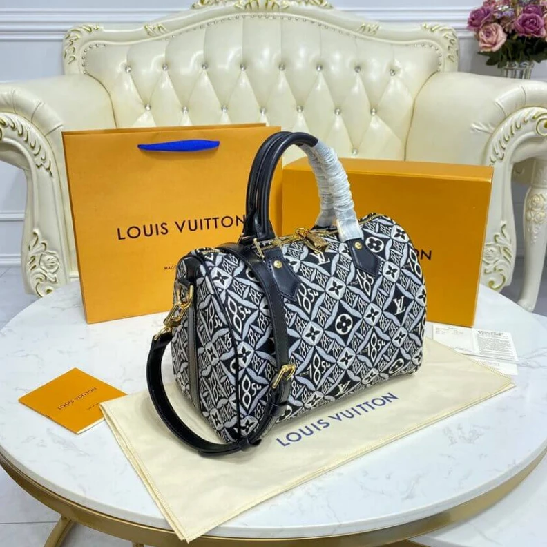 Mythick Strap dro Louis Vuitton Since 1854 Speedy Bandouliere 25 Black