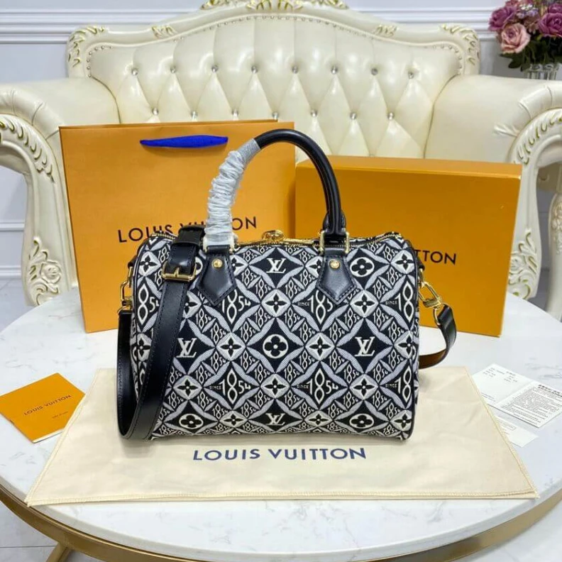 Mythick Strap dro Louis Vuitton Since 1854 Speedy Bandouliere 25 Black