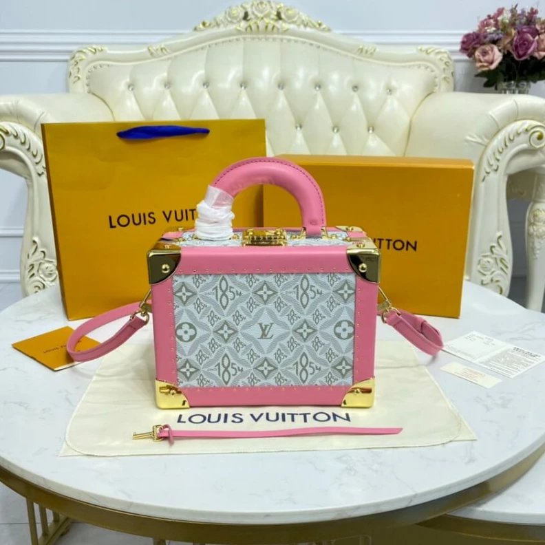 Top lv Lining: R Louis Vuitton Since 1854 Valisette Tresor Pink