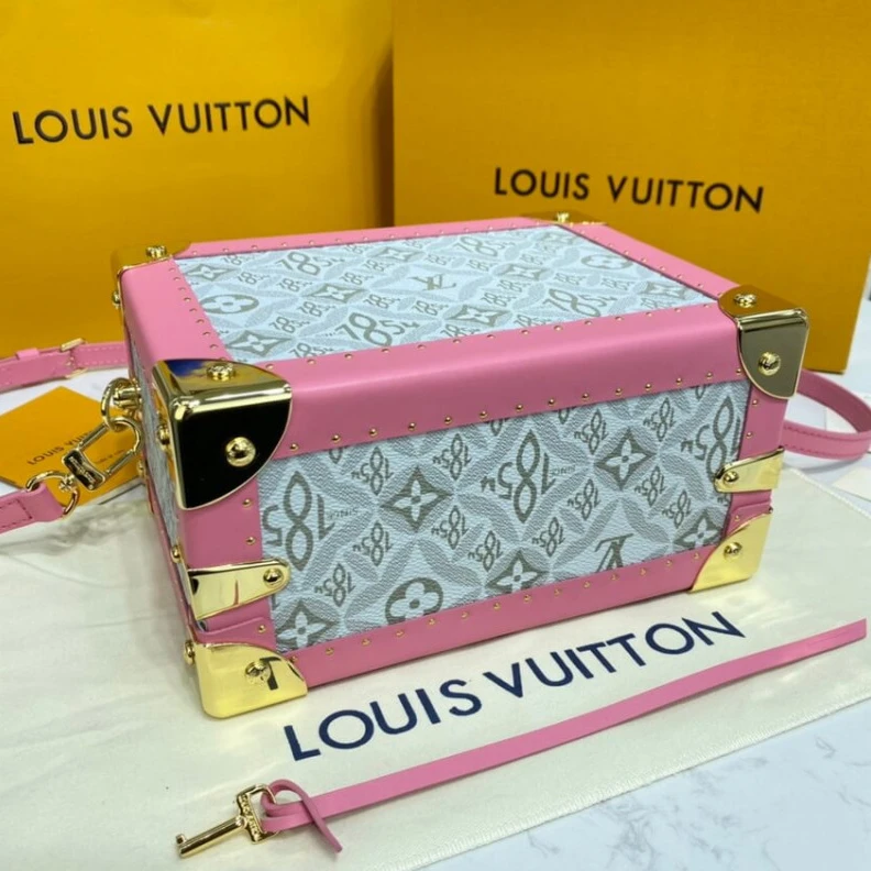 Top lv Lining: R Louis Vuitton Since 1854 Valisette Tresor Pink