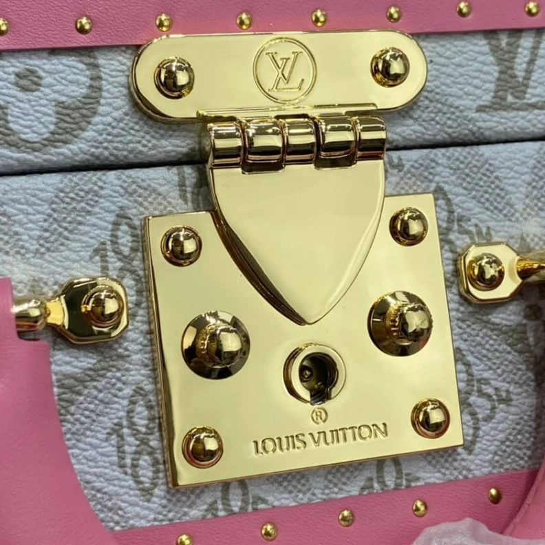 Top lv Lining: R Louis Vuitton Since 1854 Valisette Tresor Pink
