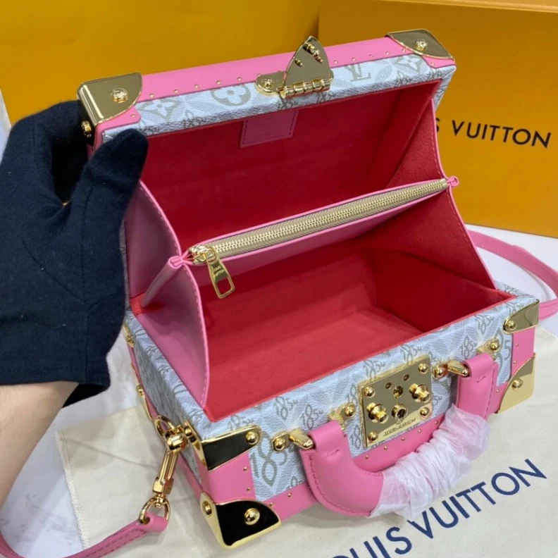 Top lv Lining: R Louis Vuitton Since 1854 Valisette Tresor Pink
