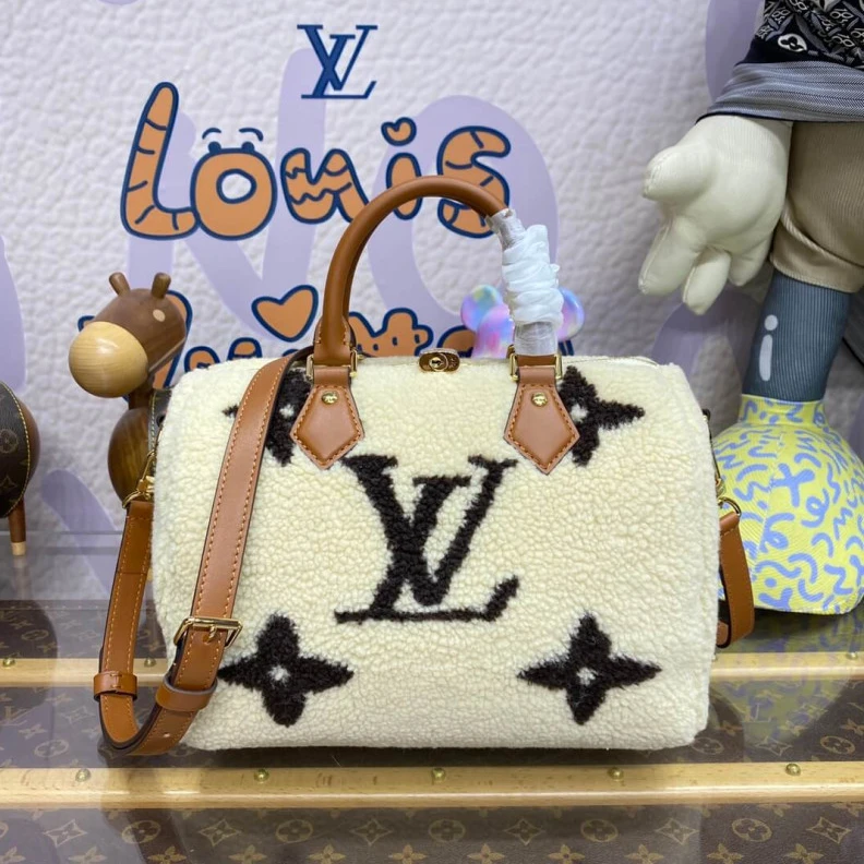 Replica bags lv Strap dro Louis Vuitton Ski Shearling Speedy Bandouliere 25