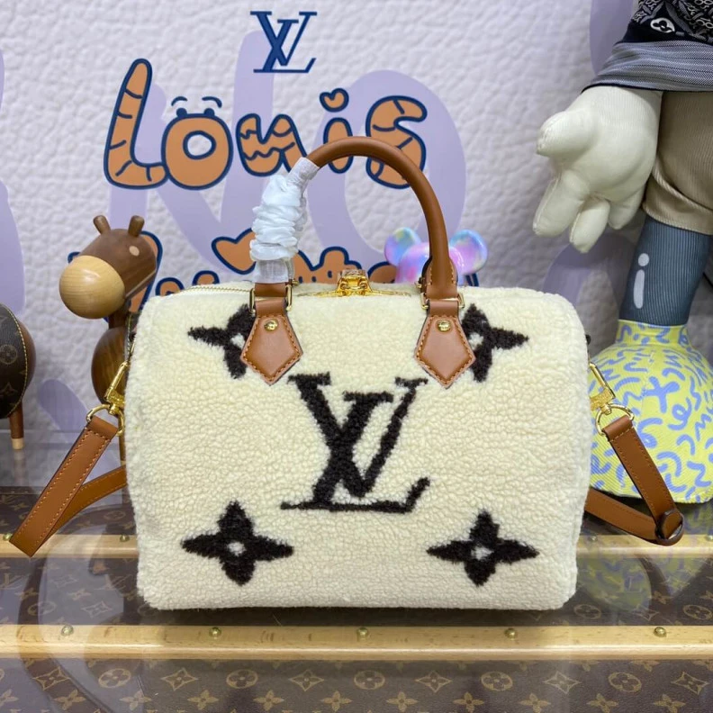 Replica bags lv Strap dro Louis Vuitton Ski Shearling Speedy Bandouliere 25