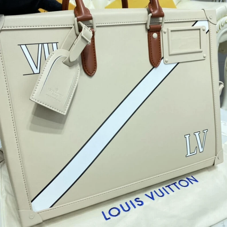 Replica bags lv Strap Dro Louis Vuitton Soft Trunk Briefcase Cream