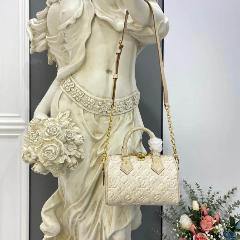 Lv belts replica Removable Louis Vuitton Speedy Bandouliere 20 Pale Beige
