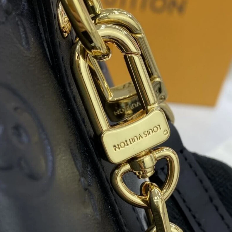 Top lv Microfibe Louis Vuitton Speedy Bandoulière 22 in Black