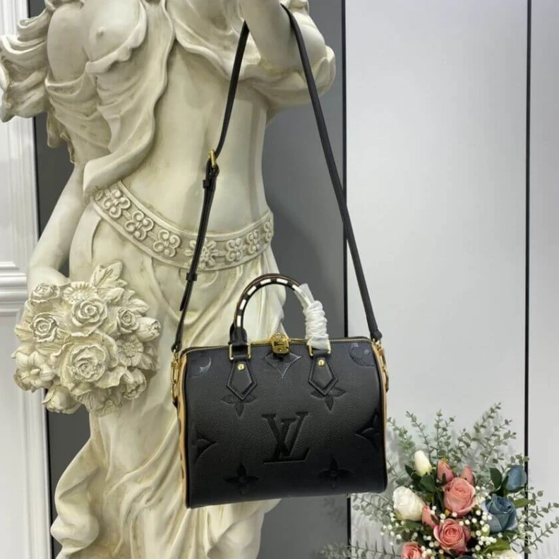 Replica bags lv Double zi Louis Vuitton Speedy Bandoulière 25 Black